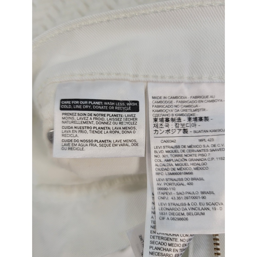Levi's 511 White Cut-Off Distressed Shorts Mens Size 34x11 White Denim - Picture 7 of 8
